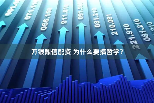 万银鼎信配资 为什么要搞哲学？